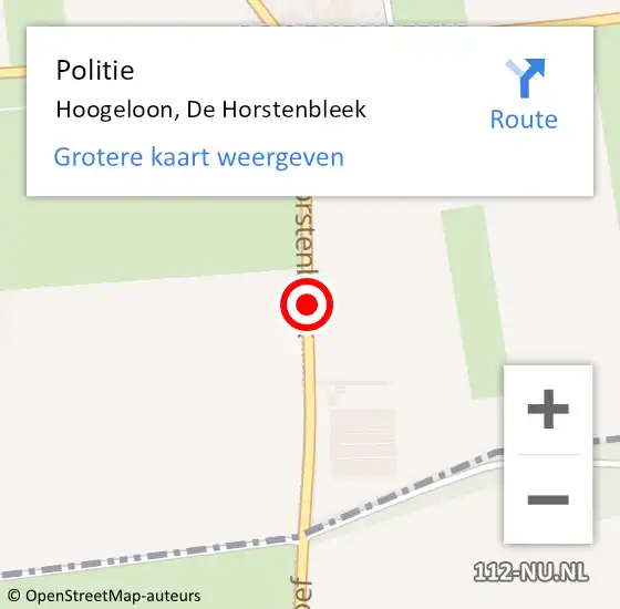 Locatie op kaart van de 112 melding: Politie Hoogeloon, De Horstenbleek op 9 juni 2017 21:49