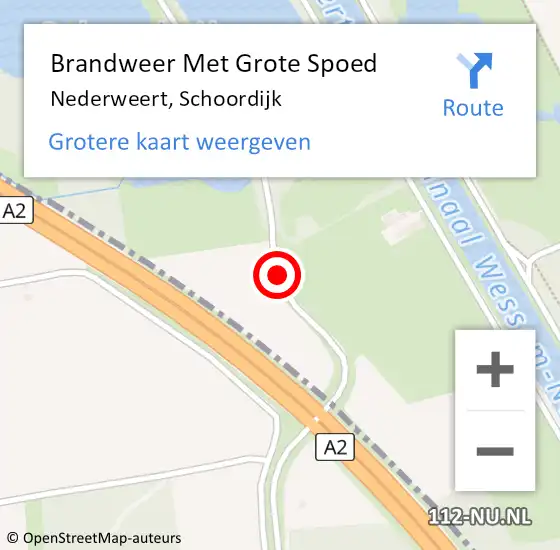 Locatie op kaart van de 112 melding: Brandweer Met Grote Spoed Naar Nederweert, Schoordijk op 9 juni 2017 23:32