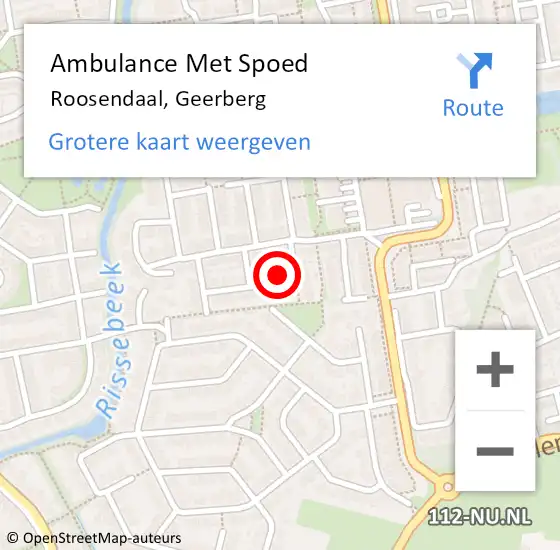 Locatie op kaart van de 112 melding: Ambulance Met Spoed Naar Roosendaal, Geerberg op 10 juni 2017 04:38