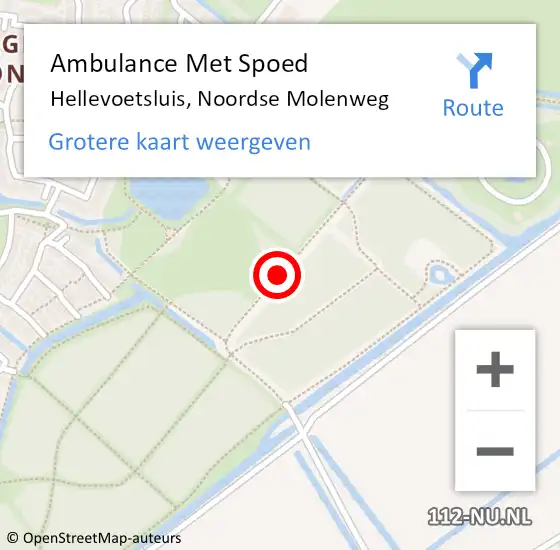 Locatie op kaart van de 112 melding: Ambulance Met Spoed Naar Hellevoetsluis, Noordse Molenweg op 10 juni 2017 04:56