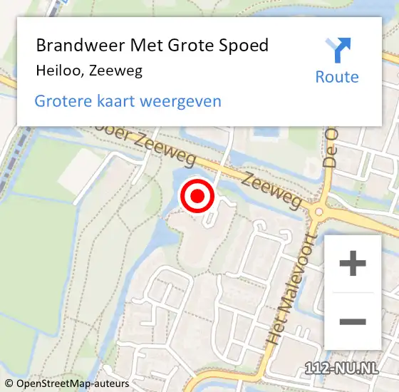 Locatie op kaart van de 112 melding: Brandweer Met Grote Spoed Naar Heiloo, Zeeweg op 10 juni 2017 05:27