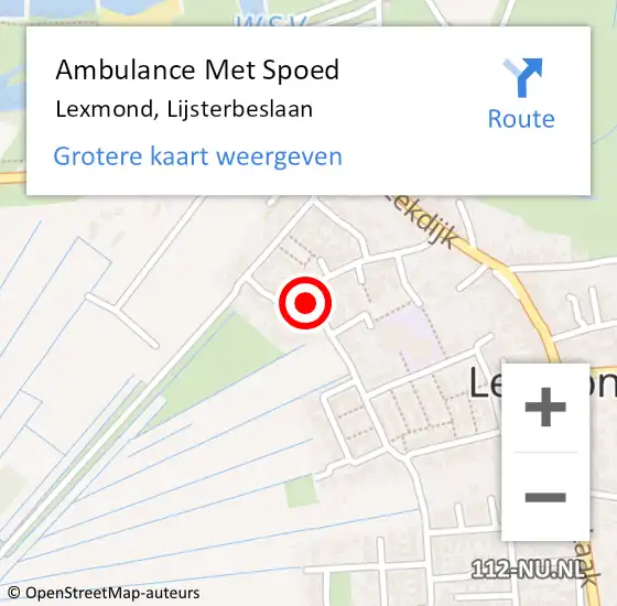 Locatie op kaart van de 112 melding: Ambulance Met Spoed Naar Lexmond, Lijsterbeslaan op 10 juni 2017 06:50