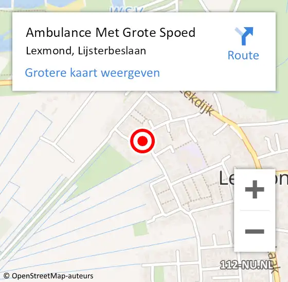 Locatie op kaart van de 112 melding: Ambulance Met Grote Spoed Naar Lexmond, Lijsterbeslaan op 10 juni 2017 06:52