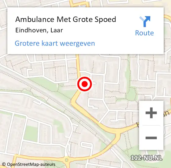 Locatie op kaart van de 112 melding: Ambulance Met Grote Spoed Naar Eindhoven, Laar op 10 juni 2017 07:03