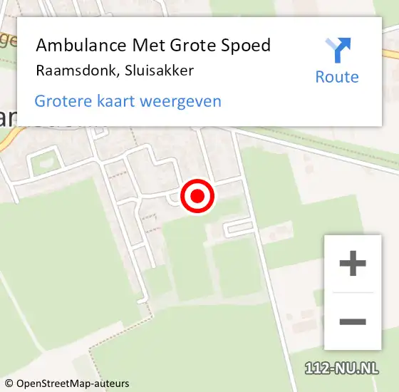 Locatie op kaart van de 112 melding: Ambulance Met Grote Spoed Naar Raamsdonk, Sluisakker op 10 juni 2017 08:46