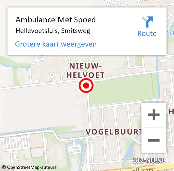 Locatie op kaart van de 112 melding: Ambulance Met Spoed Naar Hellevoetsluis, Smitsweg op 10 juni 2017 08:58