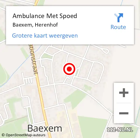 Locatie op kaart van de 112 melding: Ambulance Met Spoed Naar Baexem, Herenhof op 10 juni 2017 09:10