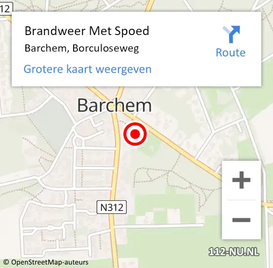 Locatie op kaart van de 112 melding: Brandweer Met Spoed Naar Barchem, Borculoseweg op 10 juni 2017 10:14