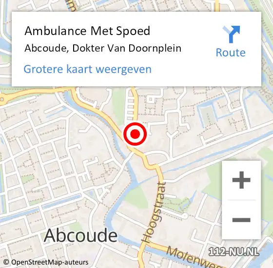 Locatie op kaart van de 112 melding: Ambulance Met Spoed Naar Abcoude, Dokter Van Doornplein op 10 juni 2017 10:24