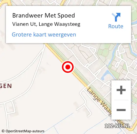 Locatie op kaart van de 112 melding: Brandweer Met Spoed Naar Vianen, Lange Waaysteeg op 10 juni 2017 11:18