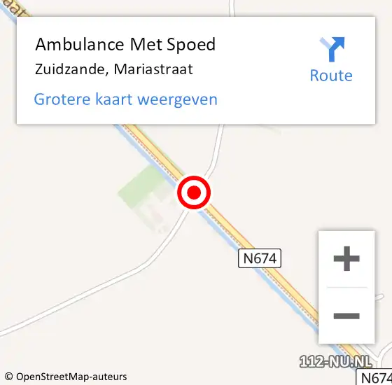 Locatie op kaart van de 112 melding: Ambulance Met Spoed Naar Zuidzande, Mariastraat op 10 juni 2017 11:38