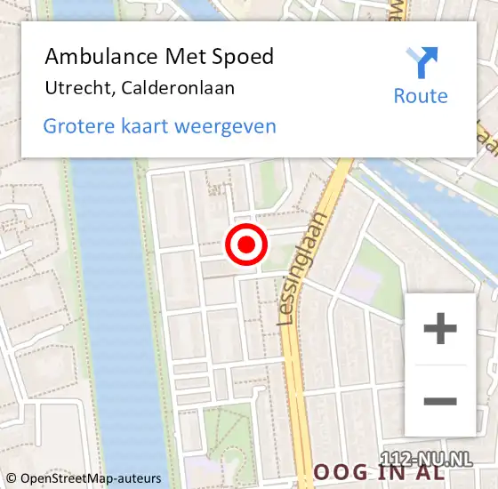 Locatie op kaart van de 112 melding: Ambulance Met Spoed Naar Utrecht, Calderonlaan op 10 juni 2017 12:38