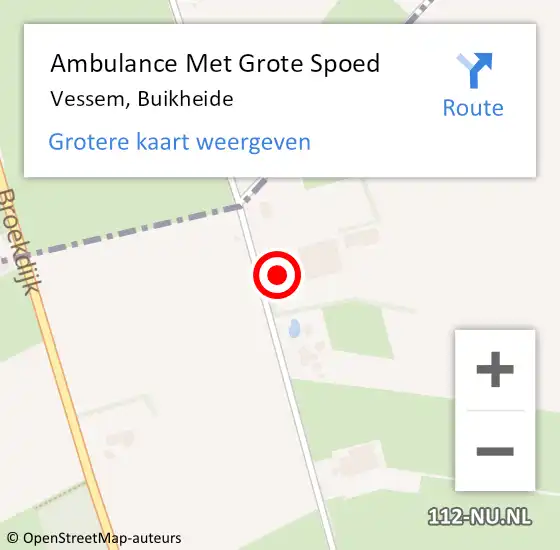 Locatie op kaart van de 112 melding: Ambulance Met Grote Spoed Naar Vessem, Buikheide op 10 juni 2017 13:16