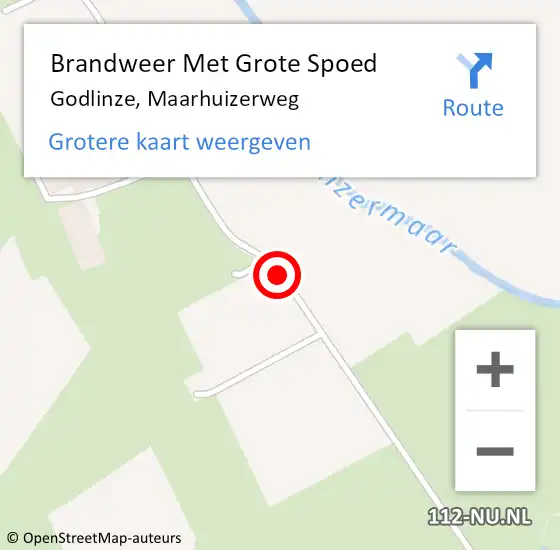 Locatie op kaart van de 112 melding: Brandweer Met Grote Spoed Naar Godlinze, Maarhuizerweg op 10 juni 2017 13:53