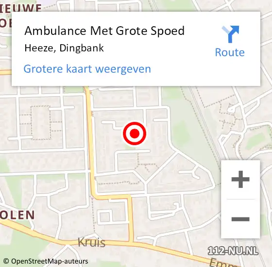 Locatie op kaart van de 112 melding: Ambulance Met Grote Spoed Naar Heeze, Dingbank op 10 juni 2017 14:51