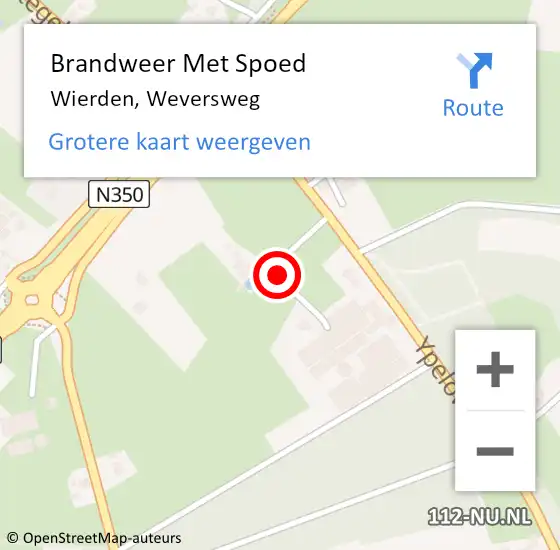 Locatie op kaart van de 112 melding: Brandweer Met Spoed Naar Wierden, Weversweg op 10 juni 2017 15:09