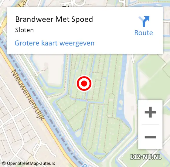 Locatie op kaart van de 112 melding: Brandweer Met Spoed Naar Sloten op 10 juni 2017 16:16