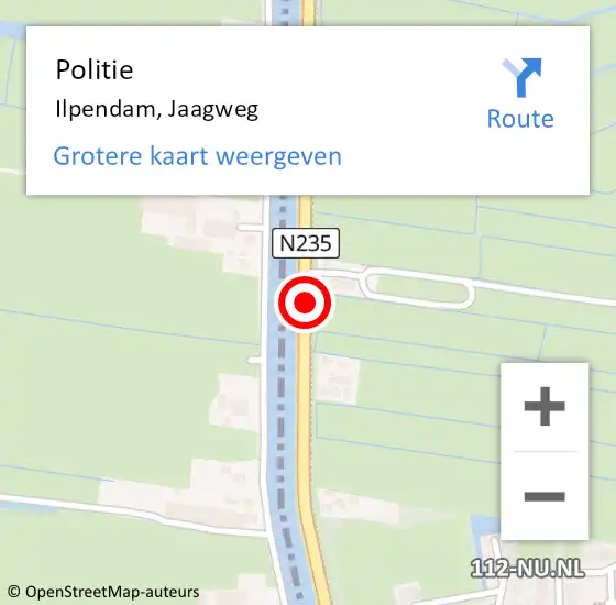 Locatie op kaart van de 112 melding: Politie Ilpendam, Jaagweg op 10 juni 2017 16:27