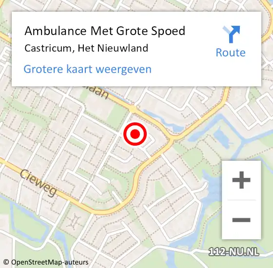 Locatie op kaart van de 112 melding: Ambulance Met Grote Spoed Naar Castricum, Het Nieuwland op 10 juni 2017 16:41