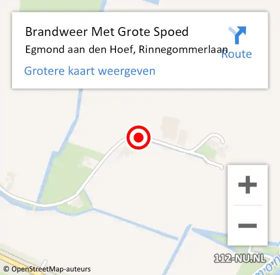 Locatie op kaart van de 112 melding: Brandweer Met Grote Spoed Naar Egmond aan den Hoef, Rinnegommerlaan op 10 juni 2017 17:19