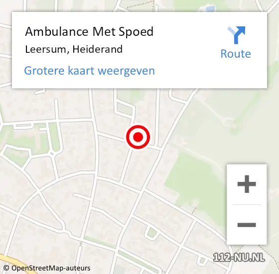 Locatie op kaart van de 112 melding: Ambulance Met Spoed Naar Leersum, Heiderand op 10 juni 2017 17:48