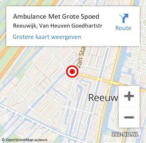 Locatie op kaart van de 112 melding: Ambulance Met Grote Spoed Naar Reeuwijk, Van Heuven Goedhartstr op 10 juni 2017 17:49
