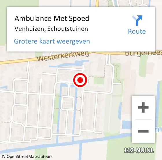 Locatie op kaart van de 112 melding: Ambulance Met Spoed Naar Venhuizen, Schoutstuinen op 10 juni 2017 18:37