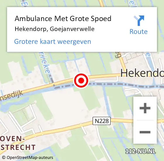 Locatie op kaart van de 112 melding: Ambulance Met Grote Spoed Naar Hekendorp, Goejanverwelle op 10 juni 2017 19:07