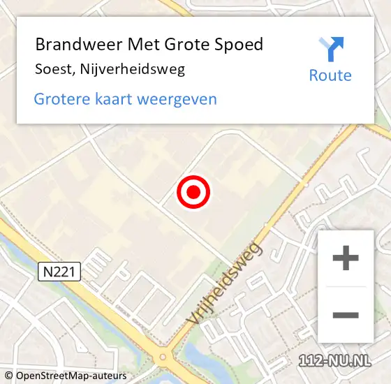 Locatie op kaart van de 112 melding: Brandweer Met Grote Spoed Naar Soest, Nijverheidsweg op 10 juni 2017 19:15