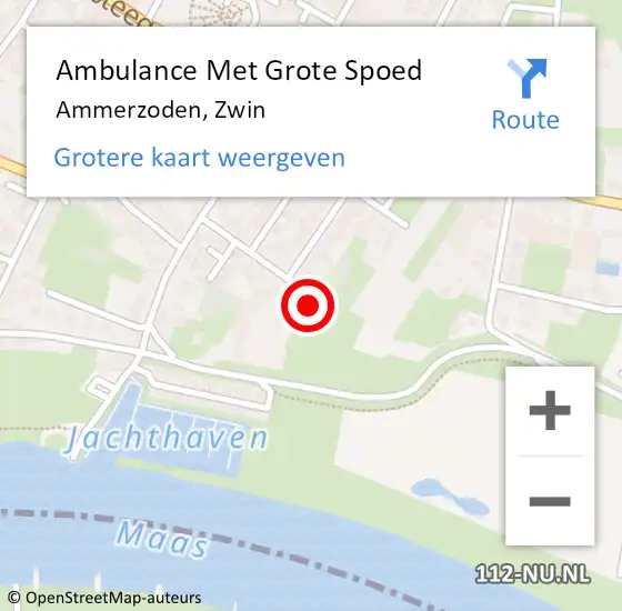 Locatie op kaart van de 112 melding: Ambulance Met Grote Spoed Naar Ammerzoden, Zwin op 10 juni 2017 20:10
