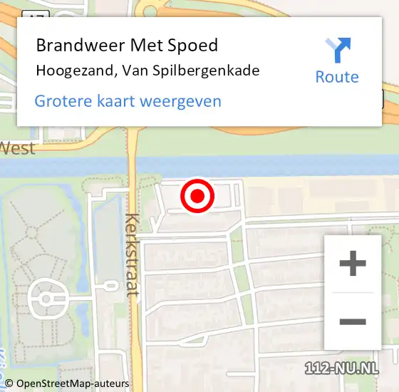 Locatie op kaart van de 112 melding: Brandweer Met Spoed Naar Hoogezand, Van Spilbergenkade op 10 juni 2017 20:17