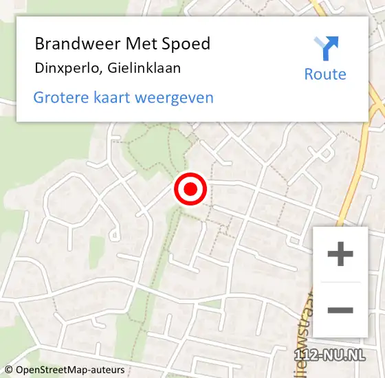 Locatie op kaart van de 112 melding: Brandweer Met Spoed Naar Dinxperlo, Gielinklaan op 10 juni 2017 20:42