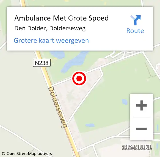 Locatie op kaart van de 112 melding: Ambulance Met Grote Spoed Naar Den Dolder, Dolderseweg op 10 juni 2017 21:22