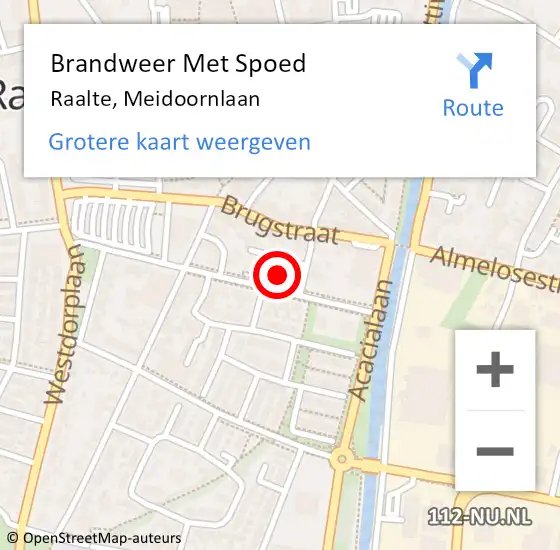 Locatie op kaart van de 112 melding: Brandweer Met Spoed Naar Raalte, Meidoornlaan op 10 juni 2017 21:25