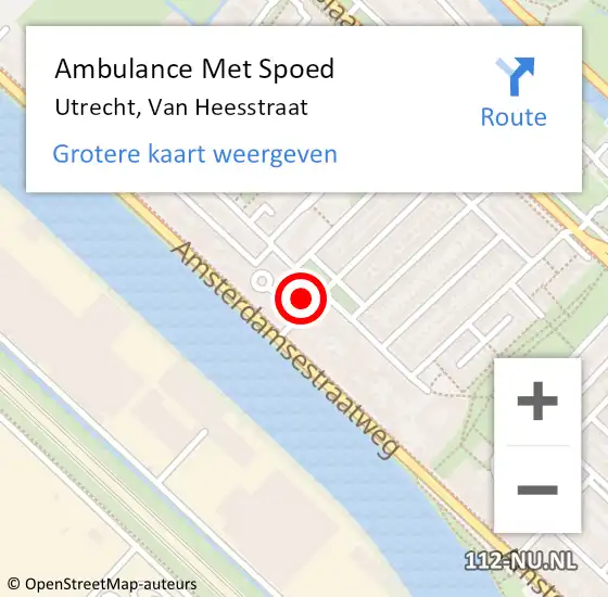 Locatie op kaart van de 112 melding: Ambulance Met Spoed Naar Tienhoven UT, Van Heesstraat op 10 juni 2017 22:04