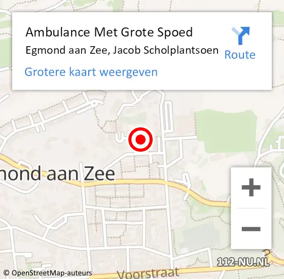 Locatie op kaart van de 112 melding: Ambulance Met Grote Spoed Naar Egmond aan Zee, Jacob Scholplantsoen op 10 juni 2017 23:06