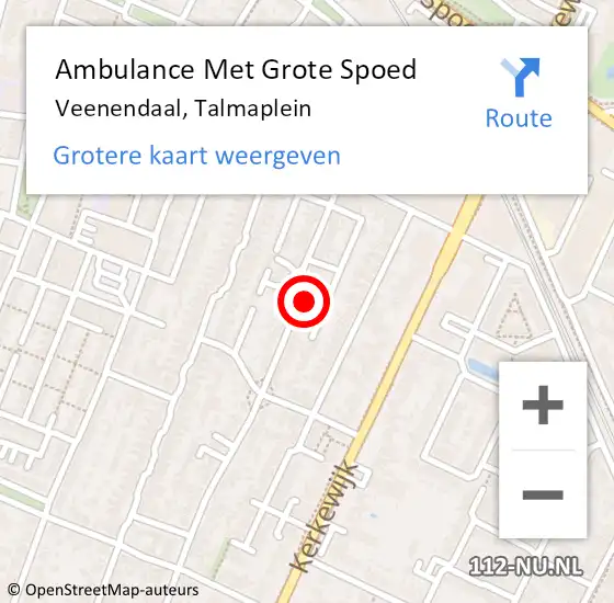 Locatie op kaart van de 112 melding: Ambulance Met Grote Spoed Naar Veenendaal, Talmaplein op 11 juni 2017 00:12