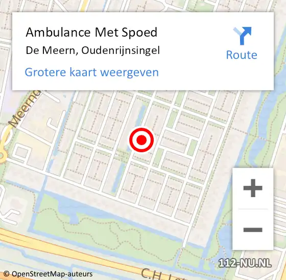 Locatie op kaart van de 112 melding: Ambulance Met Spoed Naar De Meern, Oudenrijnsingel op 11 juni 2017 00:38