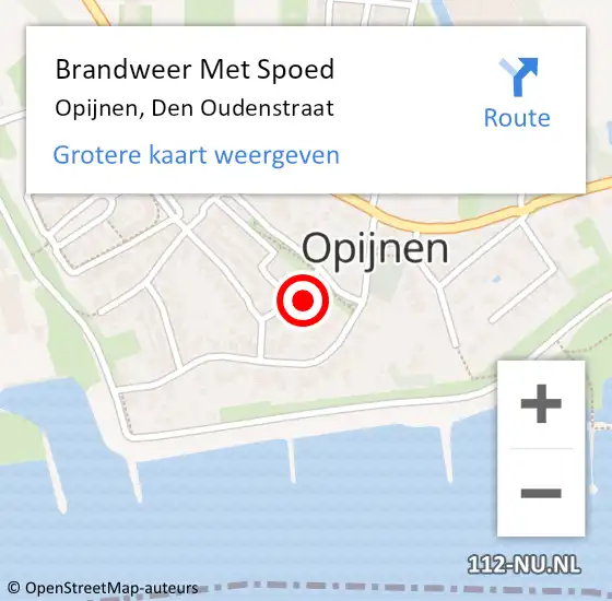 Locatie op kaart van de 112 melding: Brandweer Met Spoed Naar Opijnen, Den Oudenstraat op 11 juni 2017 01:01