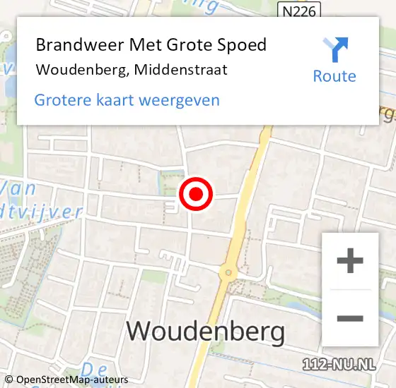 Locatie op kaart van de 112 melding: Brandweer Met Grote Spoed Naar Woudenberg, Middenstraat op 11 juni 2017 01:15