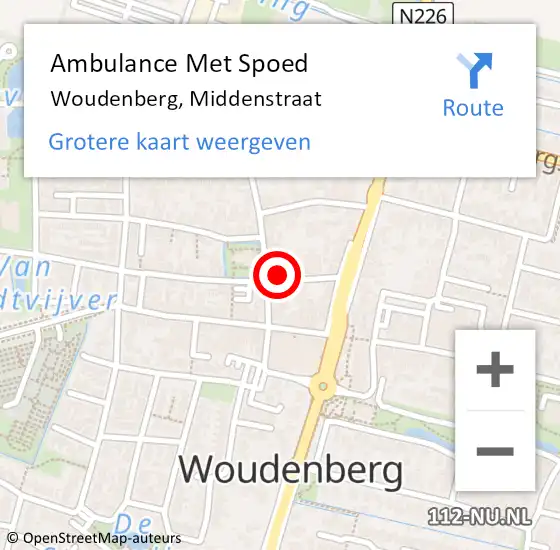 Locatie op kaart van de 112 melding: Ambulance Met Spoed Naar Woudenberg, Middenstraat op 11 juni 2017 01:16