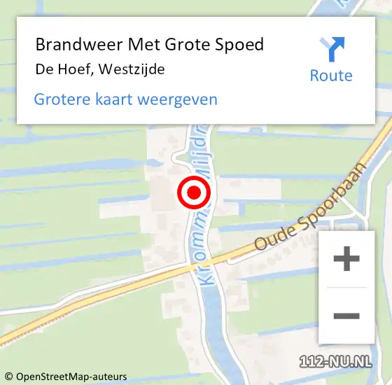 Locatie op kaart van de 112 melding: Brandweer Met Grote Spoed Naar De Hoef, Westzijde op 11 juni 2017 01:34