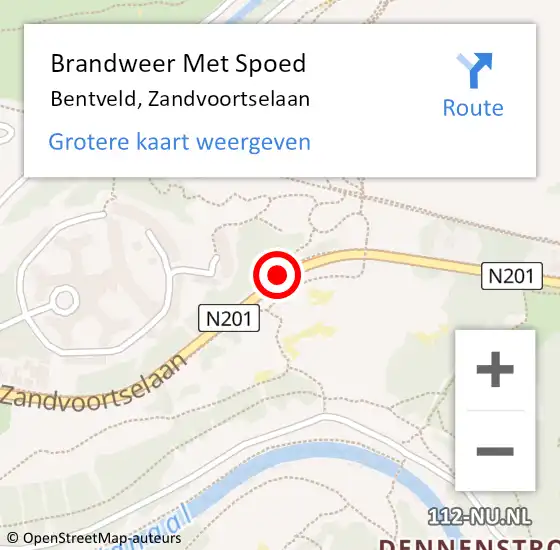 Locatie op kaart van de 112 melding: Brandweer Met Spoed Naar Bentveld, Zandvoortselaan op 11 juni 2017 02:41