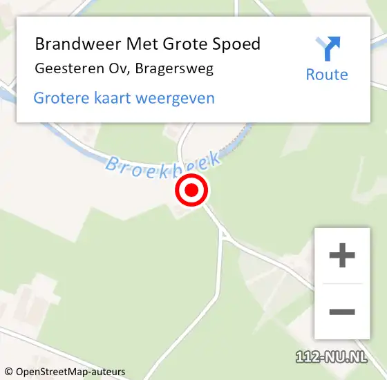 Locatie op kaart van de 112 melding: Brandweer Met Grote Spoed Naar Geesteren Ov, Bragersweg op 11 juni 2017 02:55