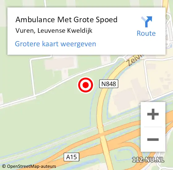 Locatie op kaart van de 112 melding: Ambulance Met Grote Spoed Naar Vuren, Leuvense Kweldijk op 11 juni 2017 04:10