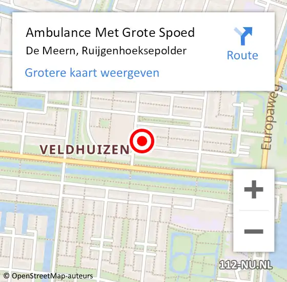 Locatie op kaart van de 112 melding: Ambulance Met Grote Spoed Naar De Meern, Ruijgenhoeksepolder op 11 juni 2017 05:17