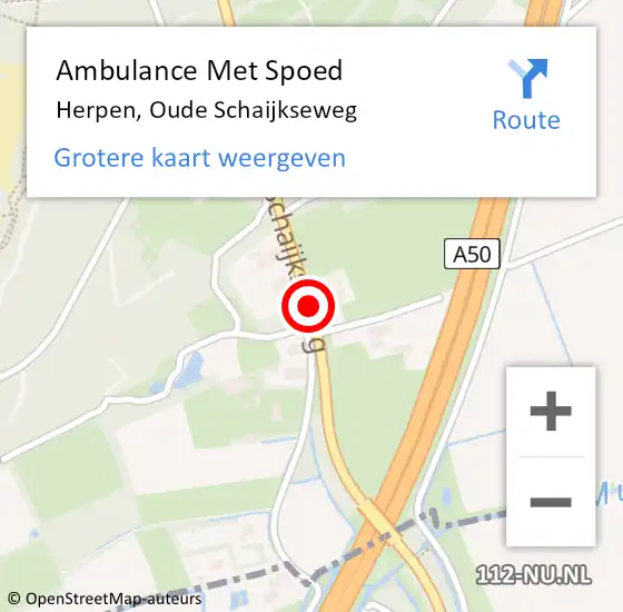 Locatie op kaart van de 112 melding: Ambulance Met Spoed Naar Herpen, Oude Schaijkseweg op 11 juni 2017 06:44