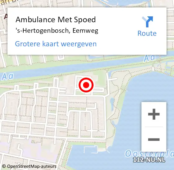 Locatie op kaart van de 112 melding: Ambulance Met Spoed Naar 's-Hertogenbosch, Eemweg op 11 juni 2017 07:00