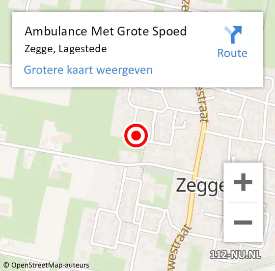 Locatie op kaart van de 112 melding: Ambulance Met Grote Spoed Naar Zegge, Lagestede op 11 juni 2017 07:44