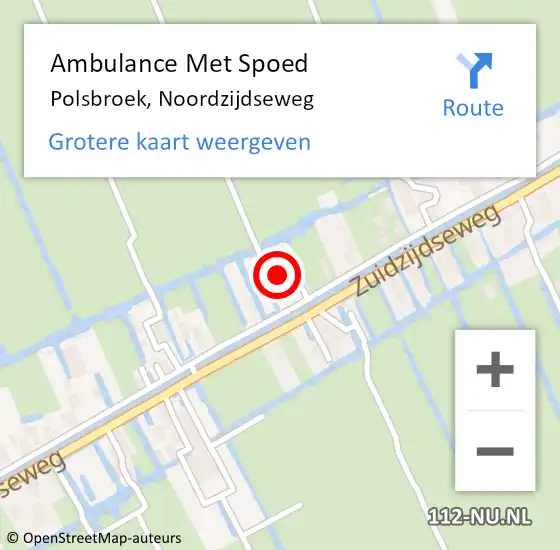 Locatie op kaart van de 112 melding: Ambulance Met Spoed Naar Polsbroek, Noordzijdseweg op 11 juni 2017 09:20